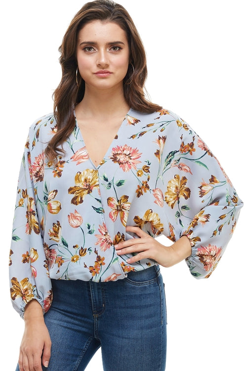Floral Wide Sleeve Blouse