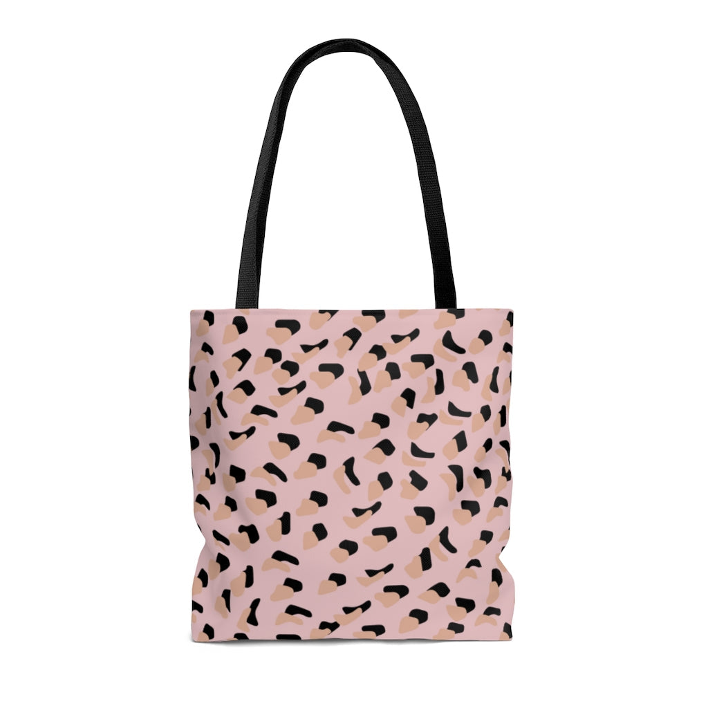 Pink Leopard Print Shopper Tote Bag