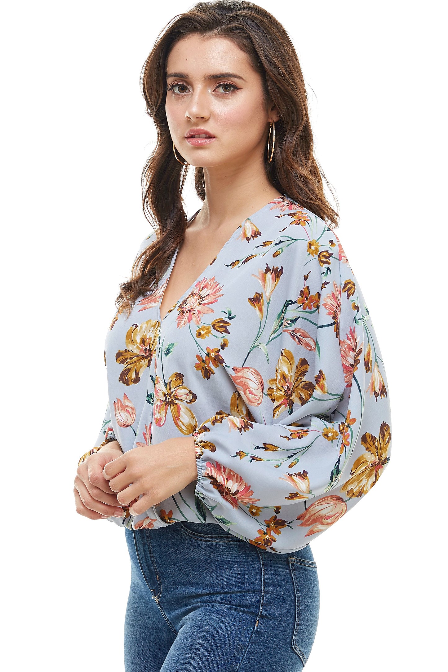 Floral Wide Sleeve Blouse