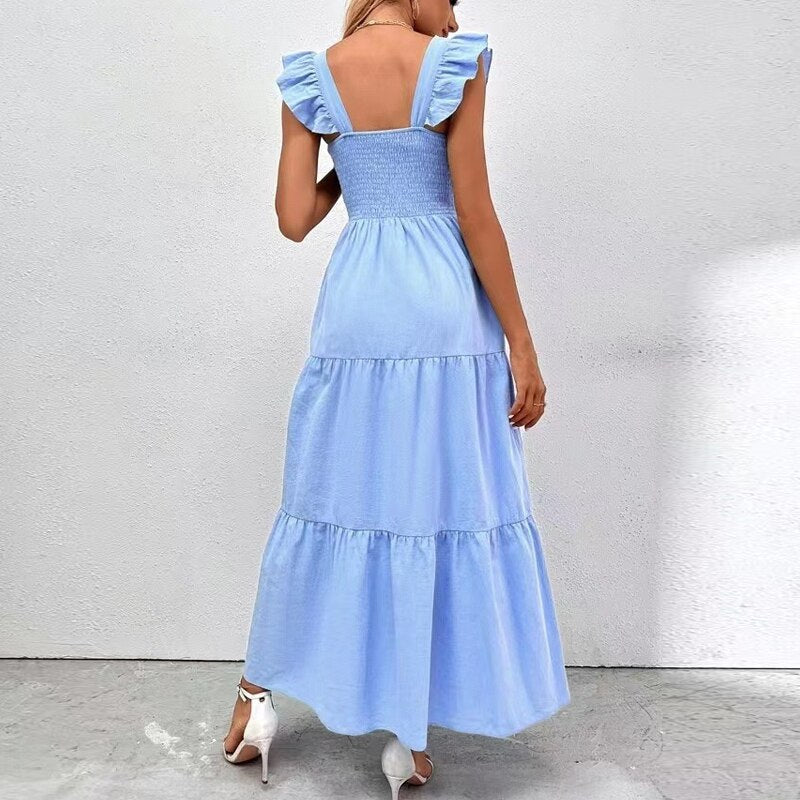 Emma Playful Ruffle Sleeve Party Dress
