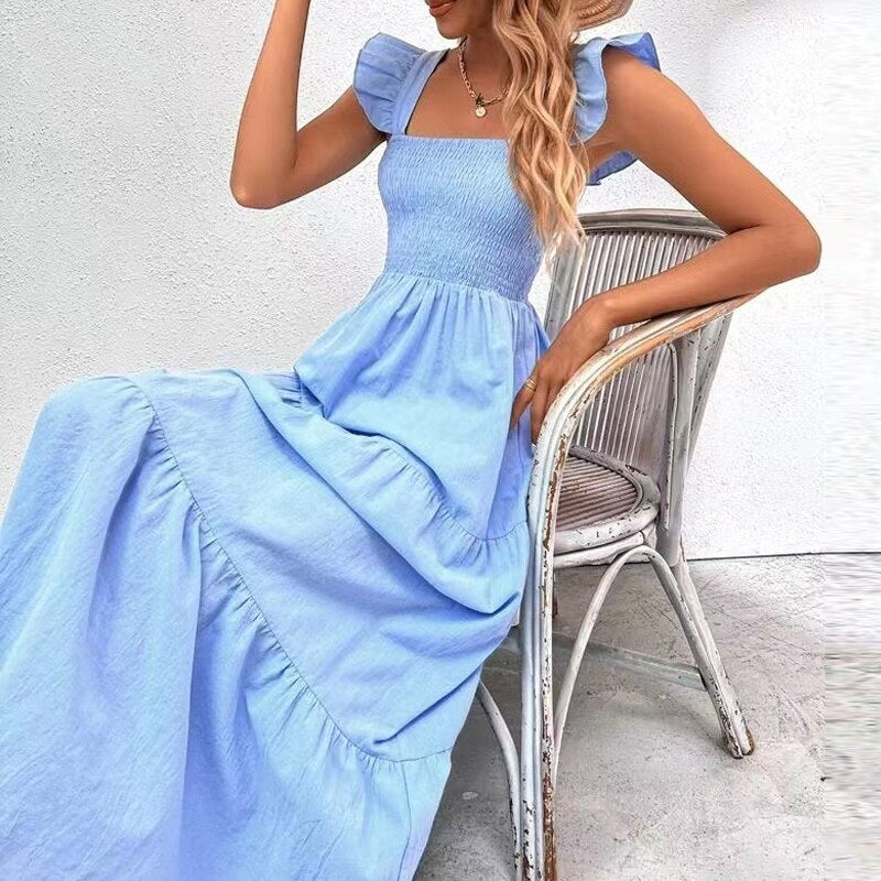 Emma Playful Ruffle Sleeve Party Dress