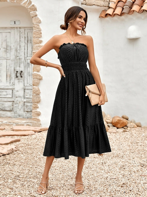 Amelia Solid Color Corset Waist Dress