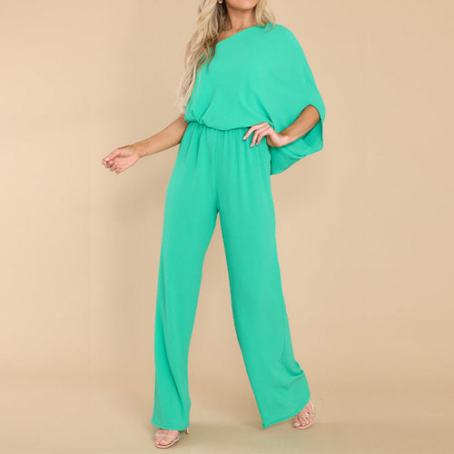 Drift and Drape Offbeat One-Shoulder Asymmetrical Jumpsuit