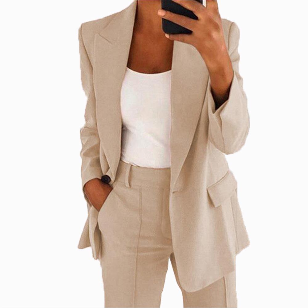 Emma Women's Casual Work Office Open Front Blazer Jacket