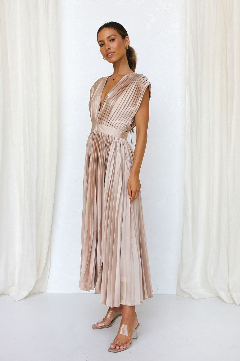 Penelope Pleated Long Dress