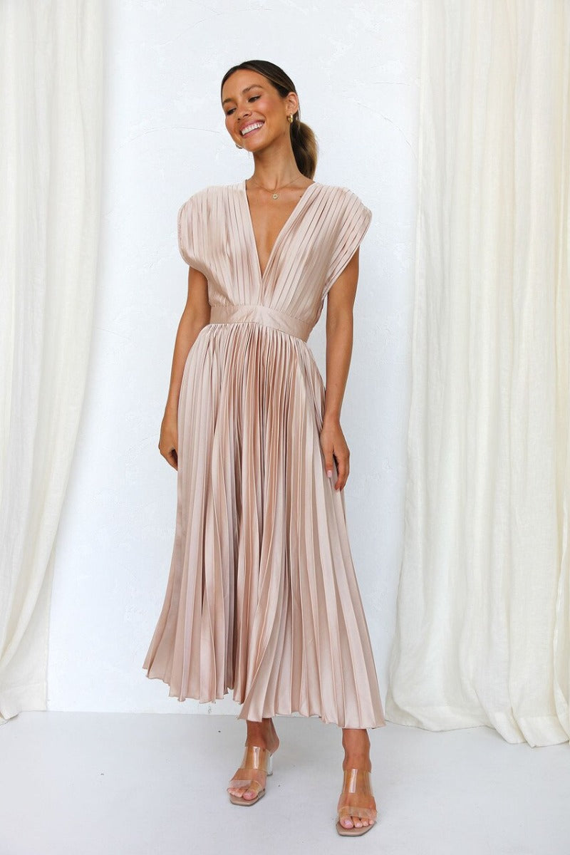 Penelope Pleated Long Dress
