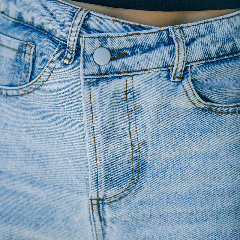 High Waist Casual Vintage Ripped Wide Leg Jeans