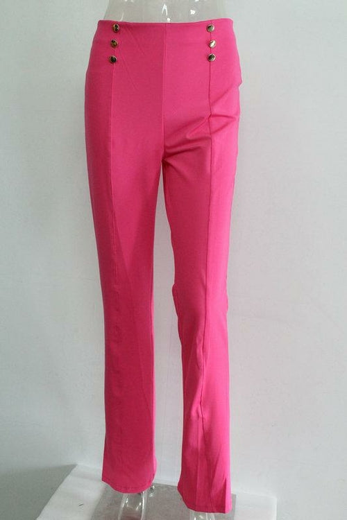 Women Solid Color Wide Leg Pants High Waist Flared Trousers Sliming