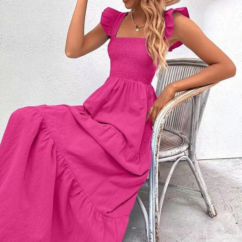 Emma Playful Ruffle Sleeve Party Dress