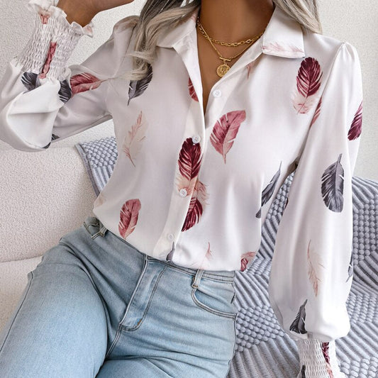 Eliza Feather Printed Blouse