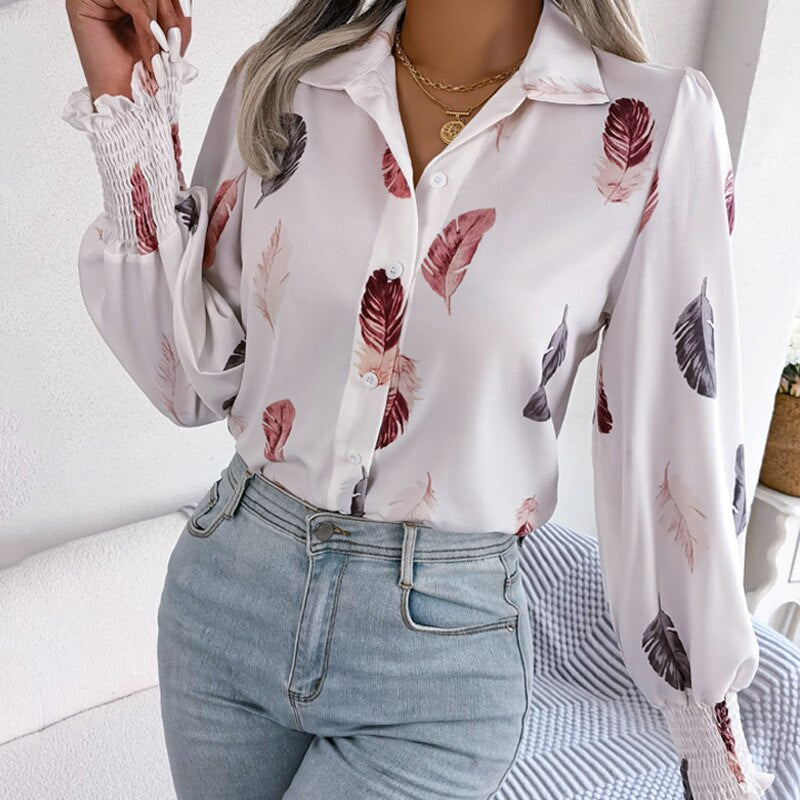 Eliza Feather Printed Blouse