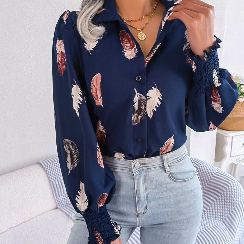 Eliza Feather Printed Blouse