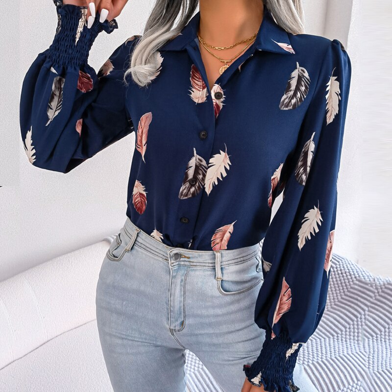 Eliza Feather Printed Blouse