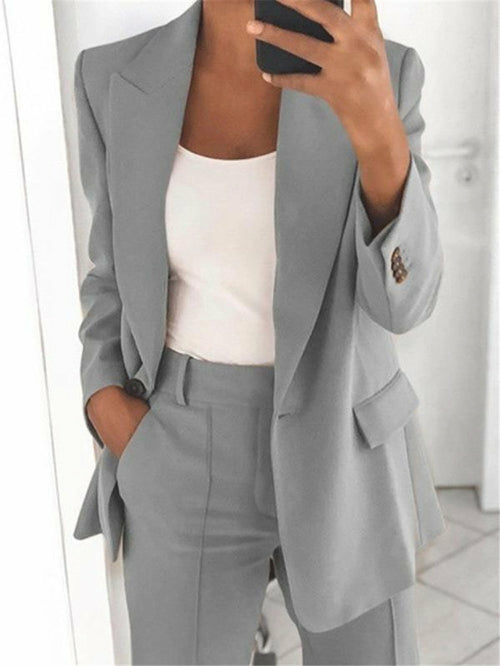 Emma Women's Casual Work Office Open Front Blazer Jacket