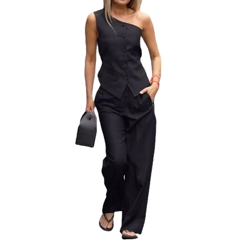 Chic Comfort Sleeveless High-Rise Pants Ensemble