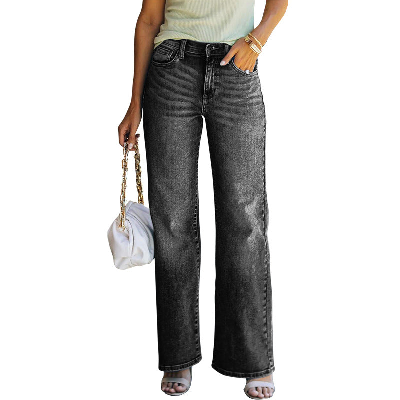 Jennifer Loose Fit High Stretch Wide Leg Denim Pants