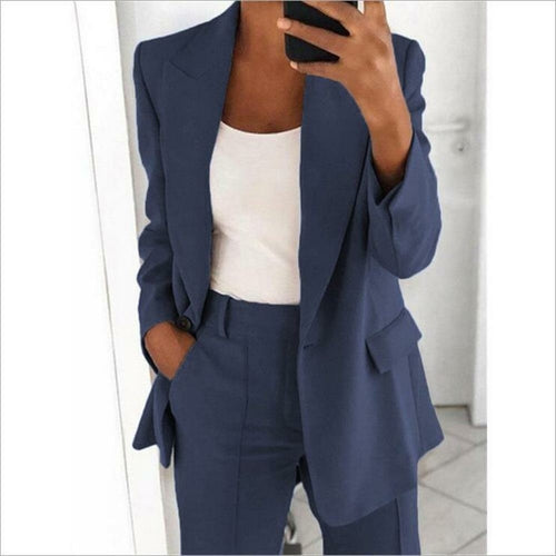 Emma Women's Casual Work Office Open Front Blazer Jacket