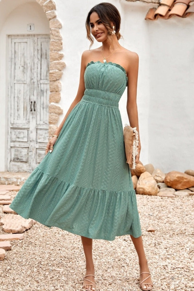 Amelia Solid Color Corset Waist Dress