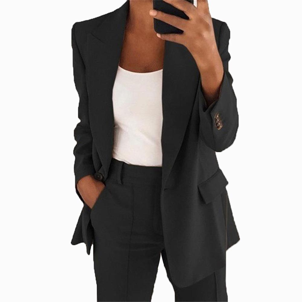 Emma Women's Casual Work Office Open Front Blazer Jacket