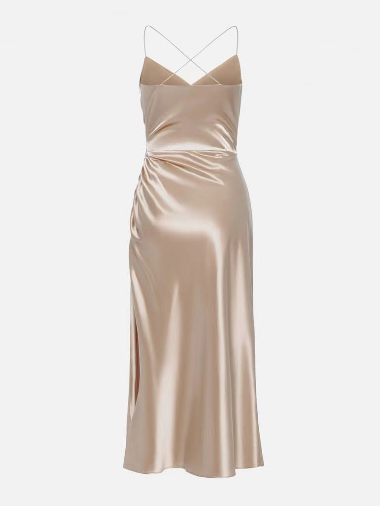 Halter Backless Sexy Slit Dress Dress