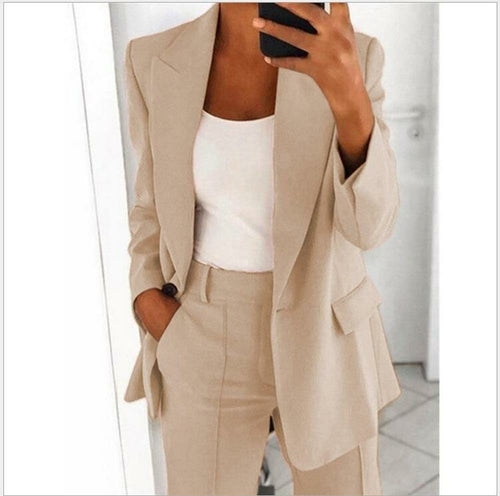 Emma Women's Casual Work Office Open Front Blazer Jacket