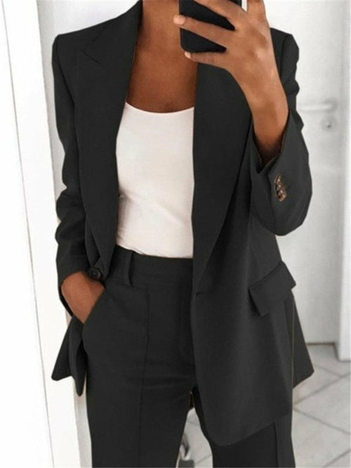 Emma Women's Casual Work Office Open Front Blazer Jacket