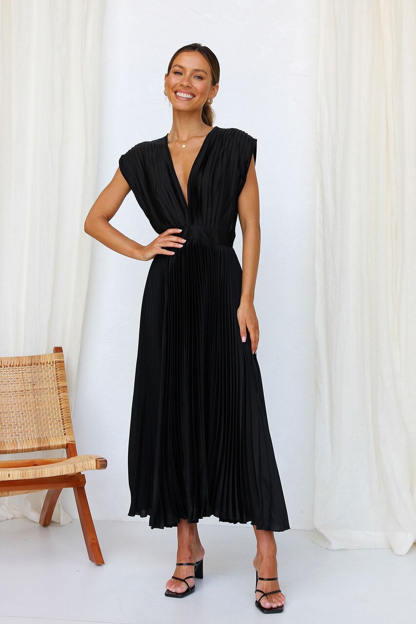 Penelope Pleated Long Dress