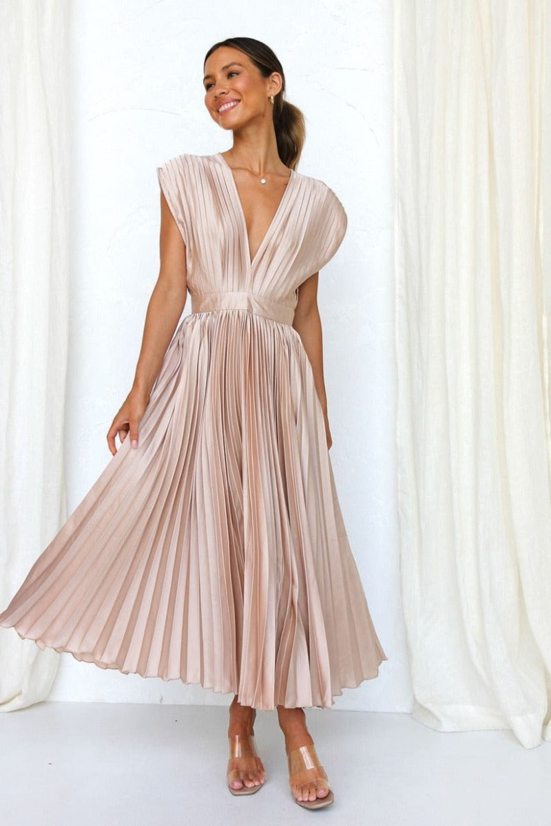 Penelope Pleated Long Dress