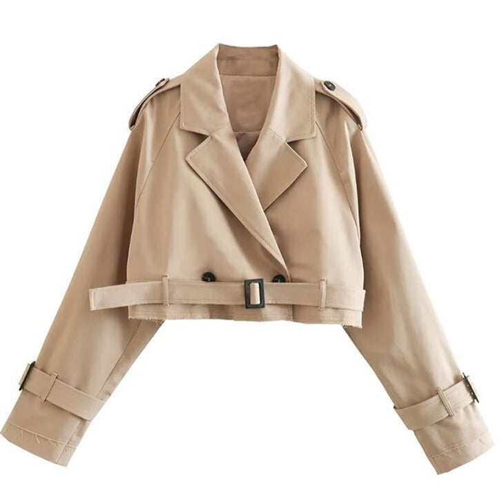 Stylish Women's Cropped Trench Coat