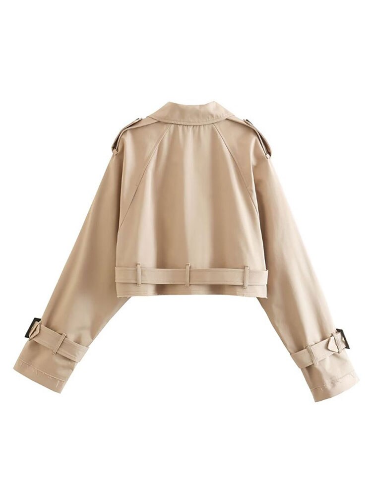 Stylish Women's Cropped Trench Coat