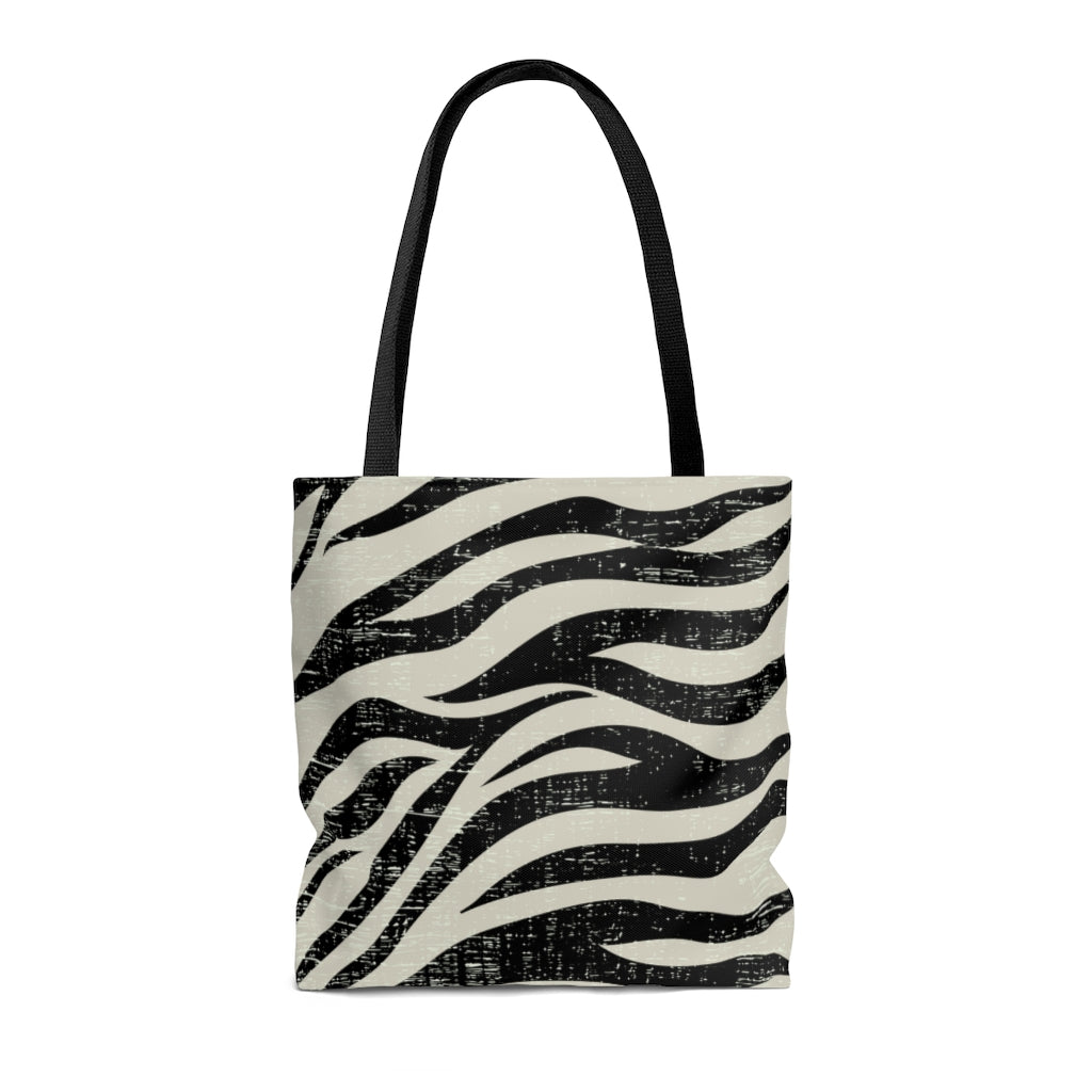 Double Sided Zebra Print Beach Shopper Tote Bag