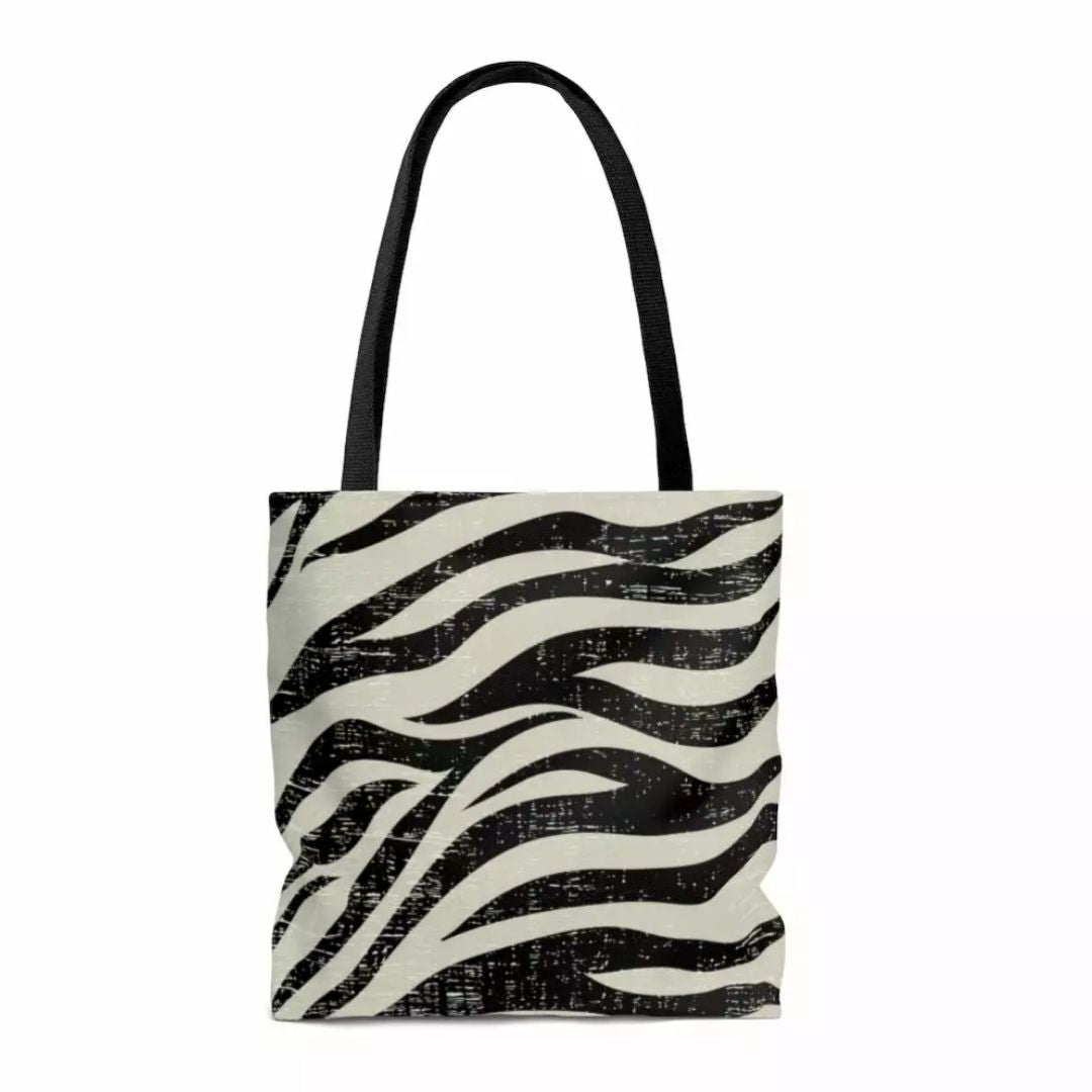 Double Sided Zebra Print Beach Shopper Tote Bag