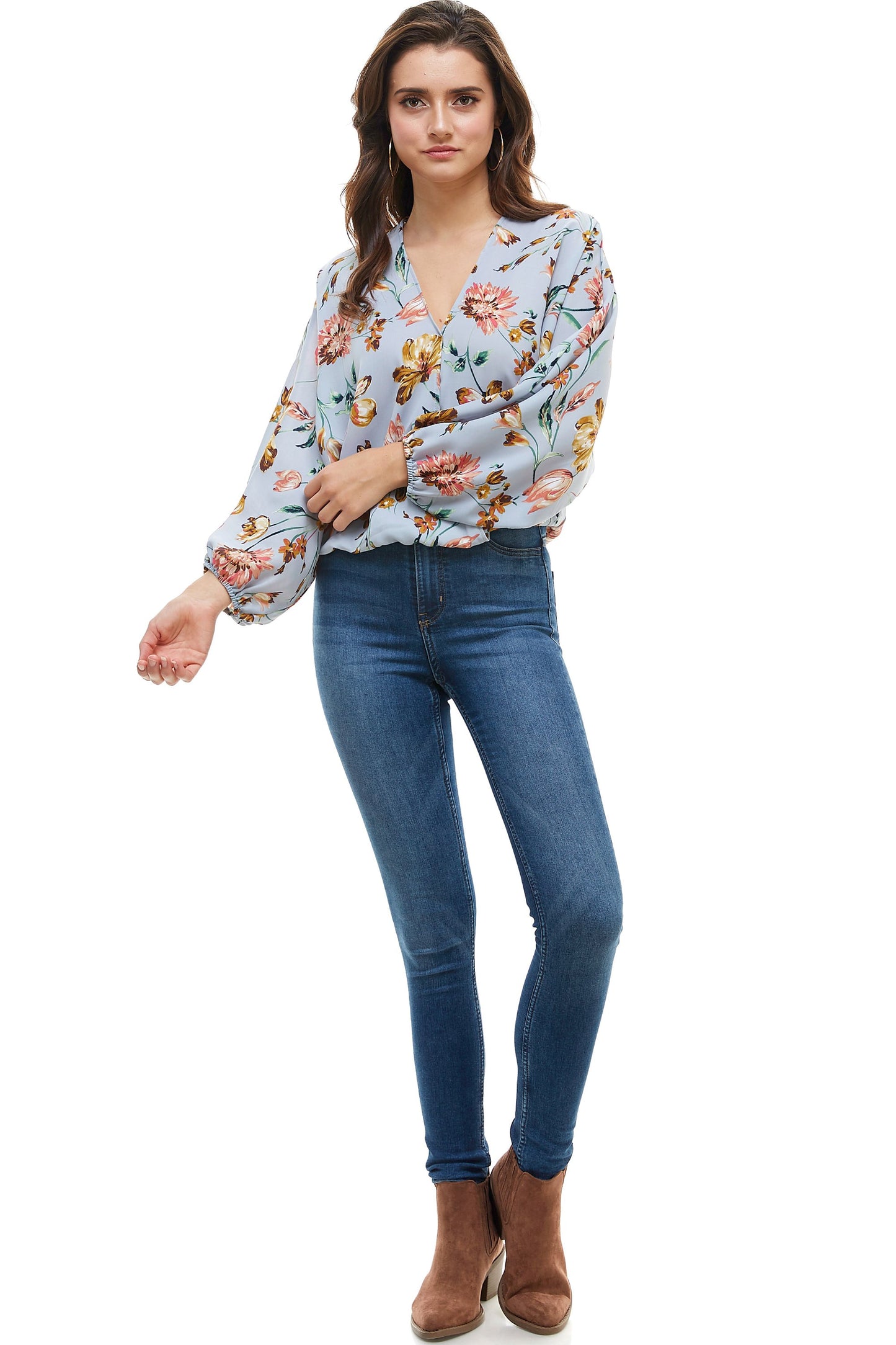 Floral Wide Sleeve Blouse